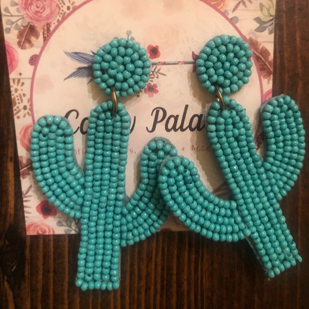 Beaded Cactus Earrings